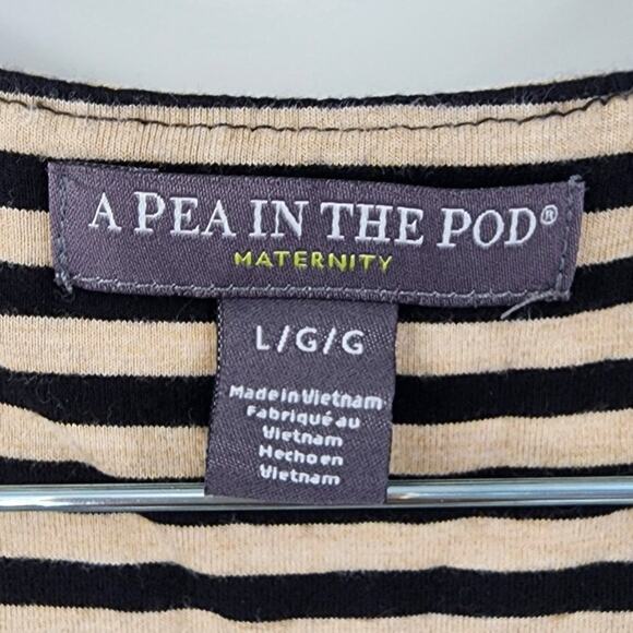 A PEA IN THE POD Striped Maternity 3/4 Sleeve Dress Womens Size Large L - Picture 2 of 2